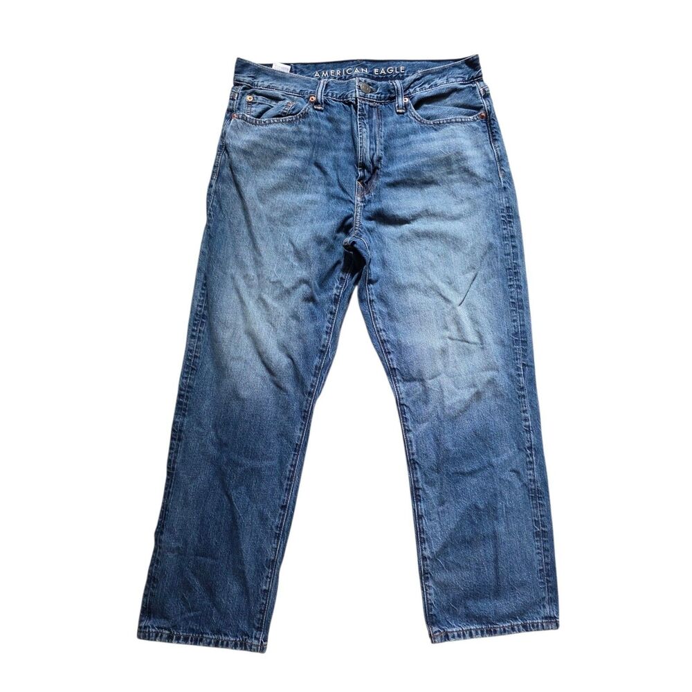 American Eagle Jeans Mens 32x25 Bootcut Medium Wash Distressed Y2K Classic